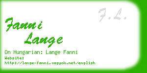 fanni lange business card